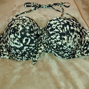 Leopard Print Bikini Top
